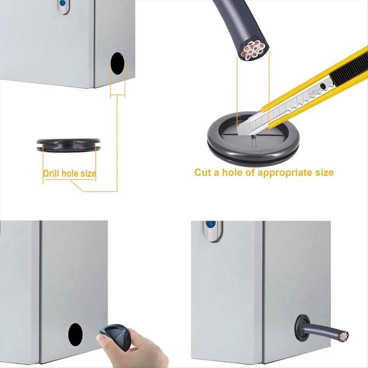KSOL Rubber Grommets Wire Protection,Closed Rubber Grommet,Firewall Solid Closed Hole,Firewall Plug Grommet Synthetic Wire