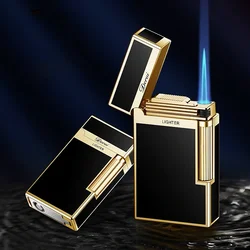 Windproof  Gas Inflated Lighter Jet PING Bright Sound Pipe Cigar Torch Lighter High End Compact Butane Flint Lighter Men Gift