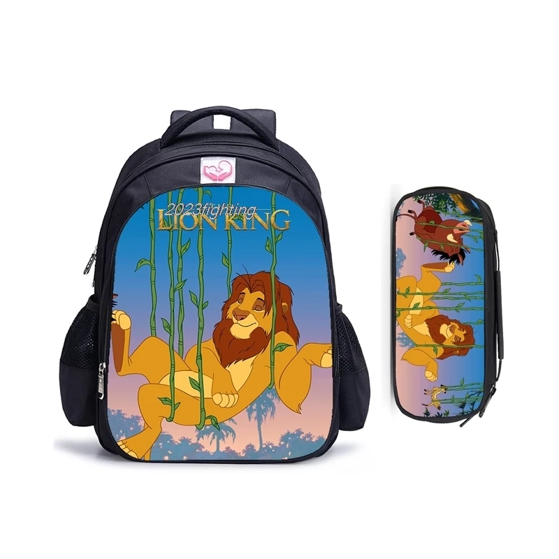 Mochila ortopédica de Simba para niño y niña, morral escolar de dibujos animados del Rey León, 16 pulgadas