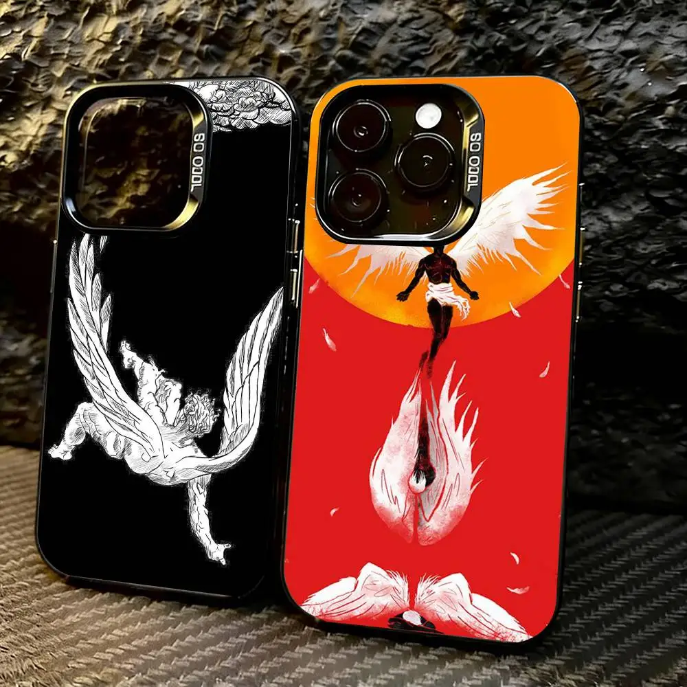 

I- Icarus Phone Case For iPhone 17,16,15,14,13,12,11 Plus,Pro Max,XS,Colored Silver Plated Inside Cover