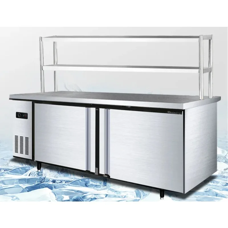 منضدة عمل من الفولاذ المقاوم للصدأ، قوية ومتينة، مساحة تخزين كبيرة، مطعم المطبخ التجاري