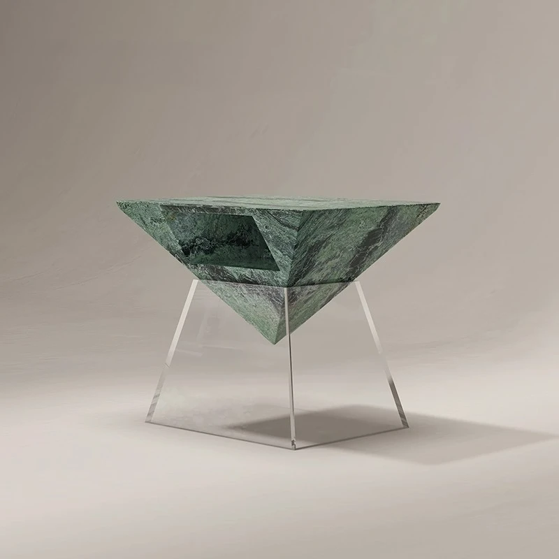 

Italian minimalist natural marble sofa side side table bedside table household corner bedroom simple shelf