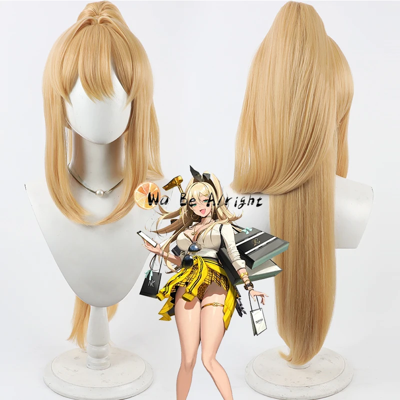 

Игра Goddess of Victory: Nikke Rupee, парик для косплея, светлый золотой один хвост, синтетические волосы, реквизит для карнавальной вечеринки на Хэллоуин