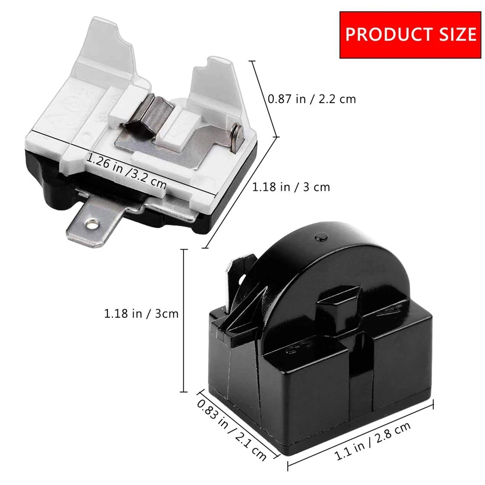 QP2-4.7 PTC Relay 1 Pin Refrigerator Relay and 6750C-0005P Refrigerator Overload Protector Kits