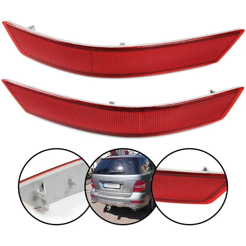 

Car Rear Bumper Trim Side Reflector Reflective Strips 1648201574 for ML-Class W164 ML320 ML350 2008-2011 X37F