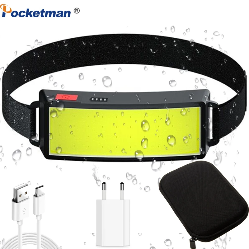 

Lightweight Led Headlamp Head Flashlights Durable Waterproof Headlights USB Rechargeable Head Torch for camping Built-in Battery