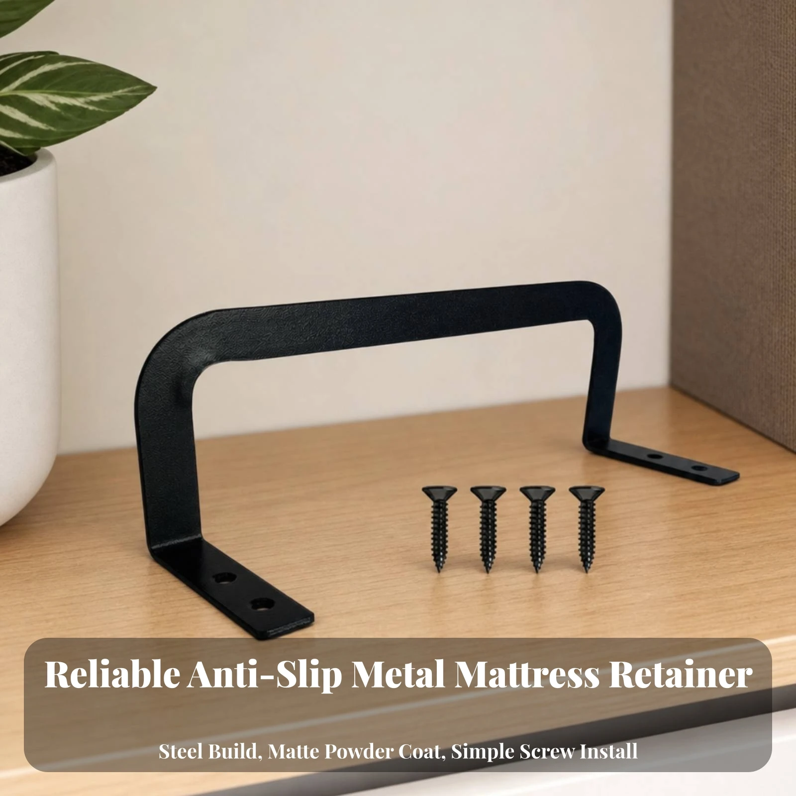 L-Shaped Mattress Stabilizing Bracket Rust-Resistant Metal Mattress Stabilizer Bracket Predrilled Powder-Coated