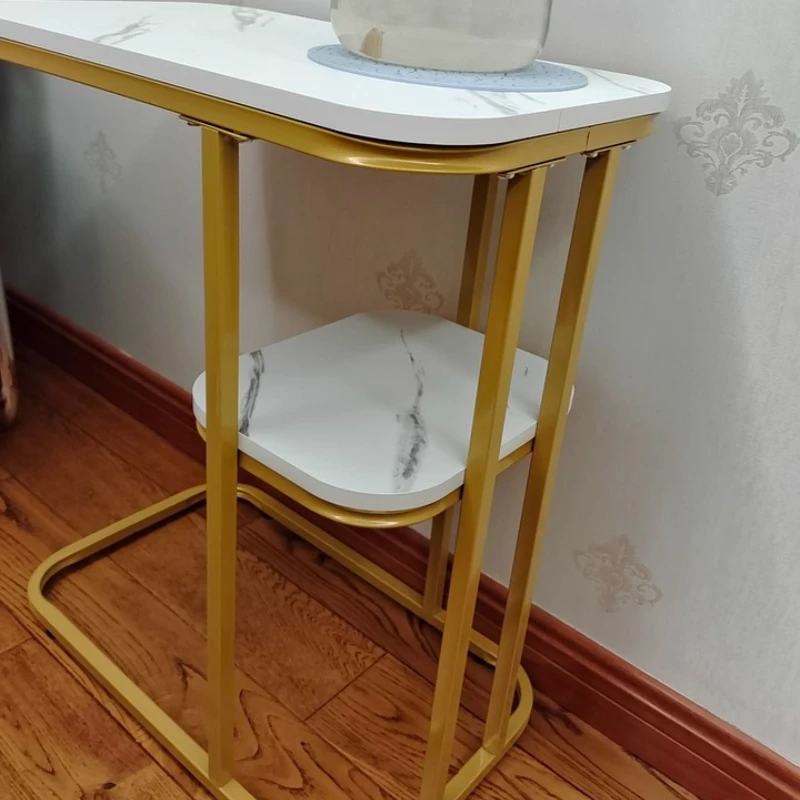 Nano Gold Lack Prozess Licht Luxus Nordic Sofa Beistelltische Kreative Wohnzimmer Möbel Eisen Kunst Doppel Schicht Couchtisch