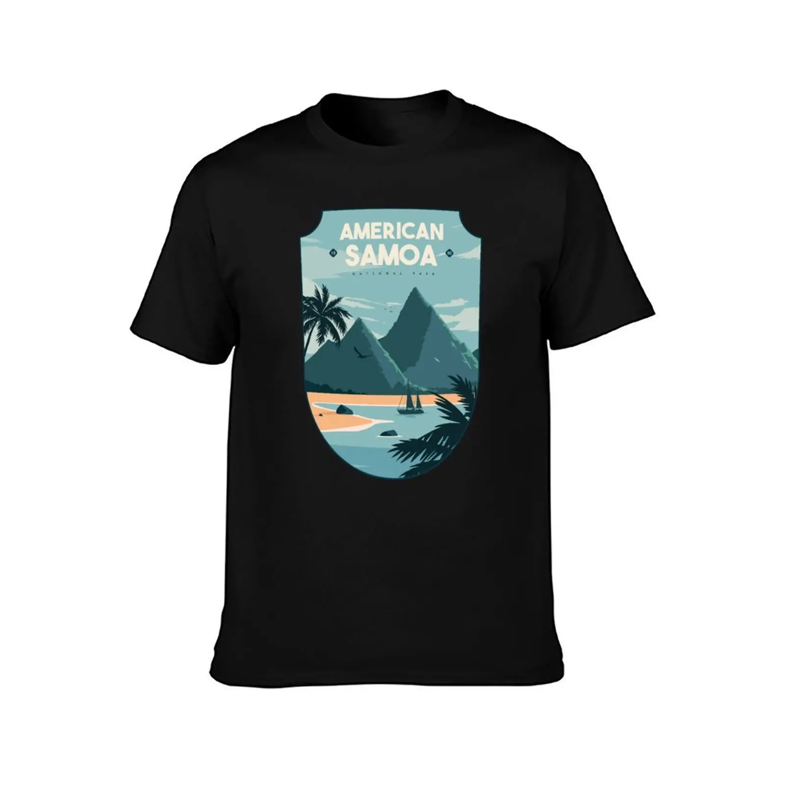 American Samoa National Park Badge T-Shirt Basic Simple Design Short Sleeve Shirt T-Shirt