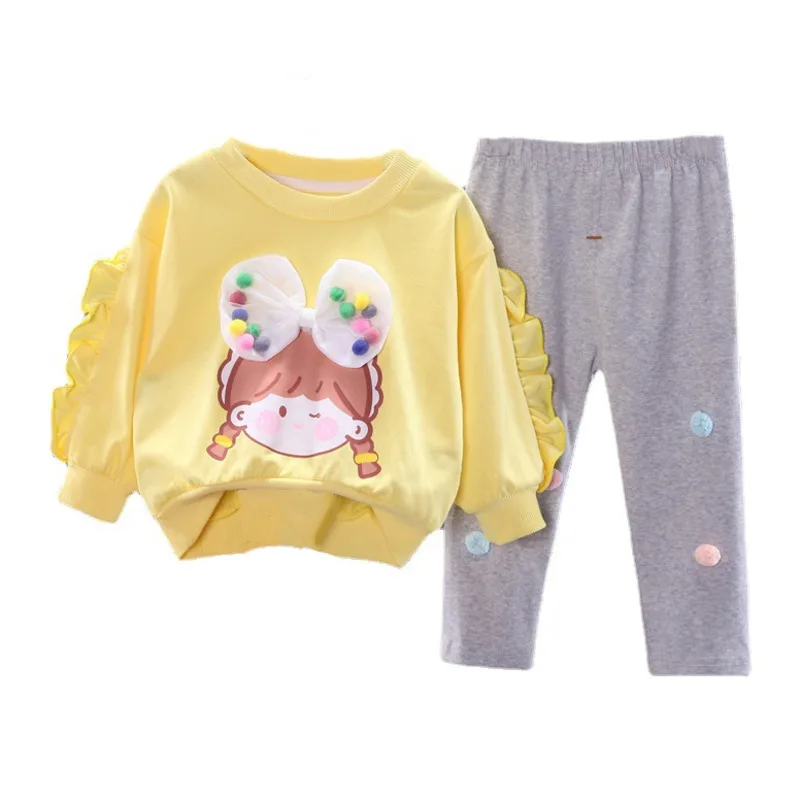 New Spring Autumn Baby Clothes Suit Children Girls Fashion T-Shirt Pants 2Pcs/Sets Toddler Casual Costume Infant Kids Tracksuits