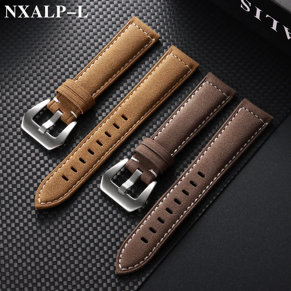 عالية الجودة الجلود حزام الساعات 18 مللي متر 20 مللي متر 22 مللي متر 24 مللي متر سوار أسود أزرق براون خمر ماتي حزام ساعة اليد للنساء الرجال المعصم الفرقة