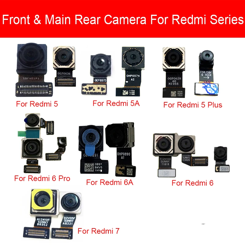 Main Camera For Xiaomi Redmi 5 5A 6 6A 7 Pro Plus Rear Back Big Samll Facing Camera  Flex Cable Repair Parts