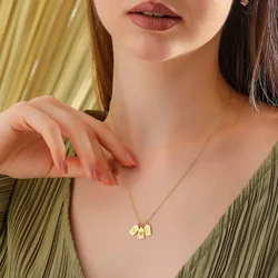 Engraved Name Necklace Personalized Multi Name Small Gold Tag Stainless Steel Necklace Custom Women's Jewelry Gift For Mom