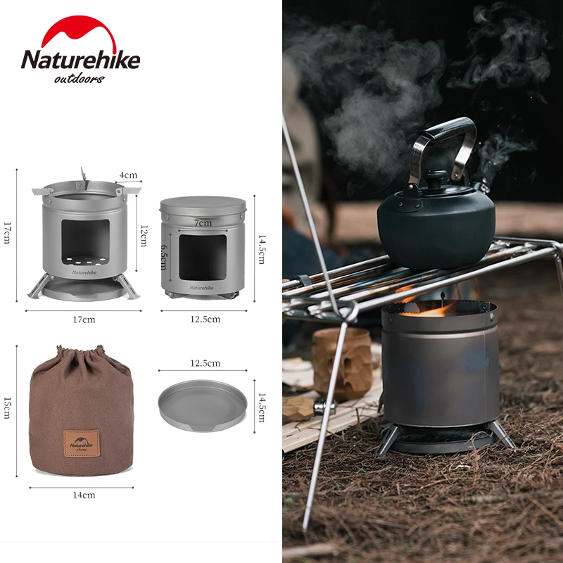 

Naturehike Titanium Wood Stove Ultralight 200g Burner Furnace Outdoor Camping Hiking Cookware Portable Mini Firewood Brazier