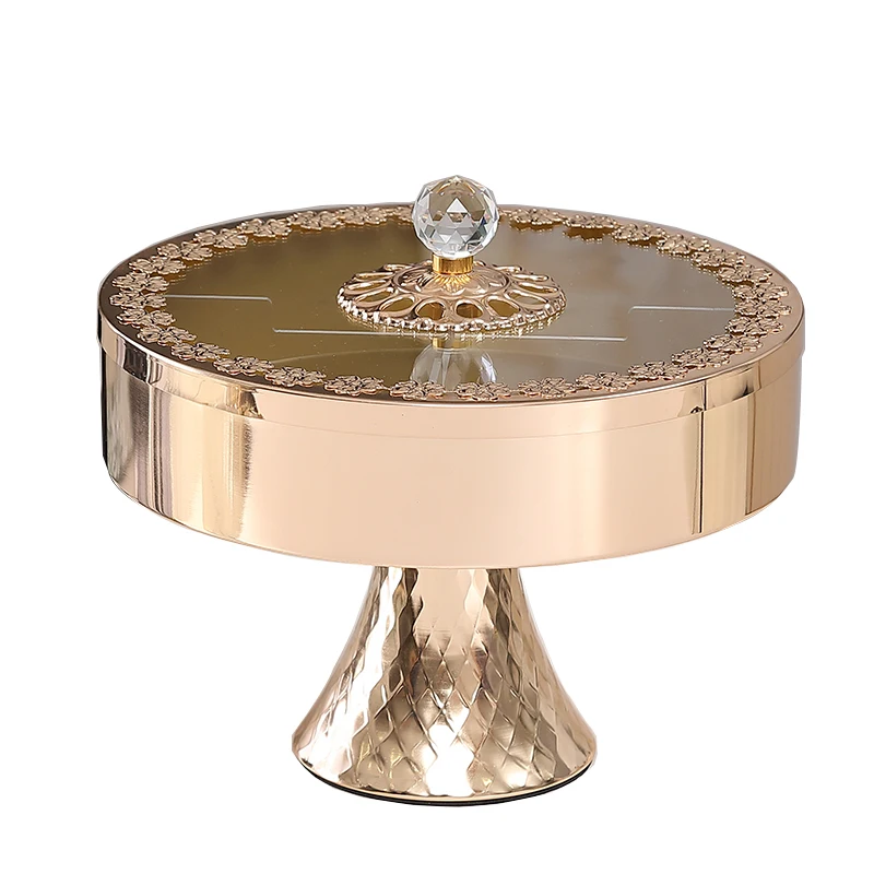 

Тарелка для сухофруктов с сеткой на высоких ножках. Золотая тарелка с фруктами. Изысканная легкая роскошная тарелка для закусок из сухофруктов и конфет.