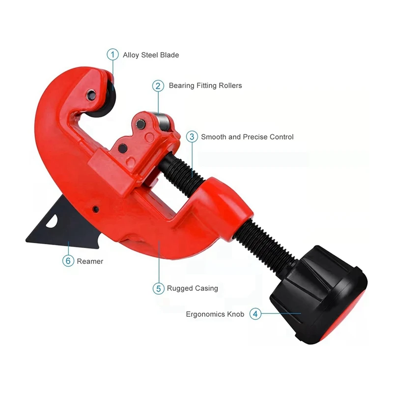 Pipe Cutter Tool,Clean Cuts,1/8 To 1-1/4 Adjustable Mini Pipe Cutter For Aluminum,Copper, Thin Stainless Steel, PVC Pipe