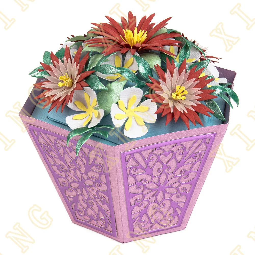 Pretty Plant Pot Metal Craft Cutting Dies Diy Scrapbook Paper Diary Decoration Card Handmade Embossing New Product for 2025