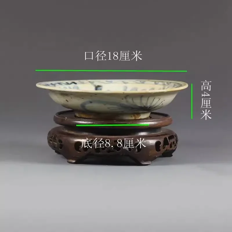 Jingdezhen Ancient Porcelain Hand-painted Longevity with Wealth and Honor Blue and White Plate