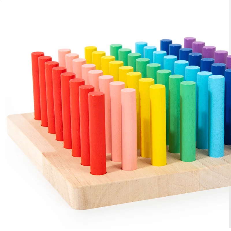قضيب فئة الألوان الخشبي، لعبة العصي الملونة، لعبة تدريب المحرك الدقيق للأطفال، لعبة إدراك الألوان #5