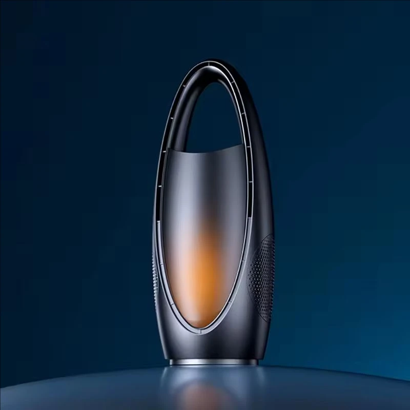 2026USB bladeless fan can atomize/9-hour timed/9-speed wind/with shaking head/gilded effect ambient light