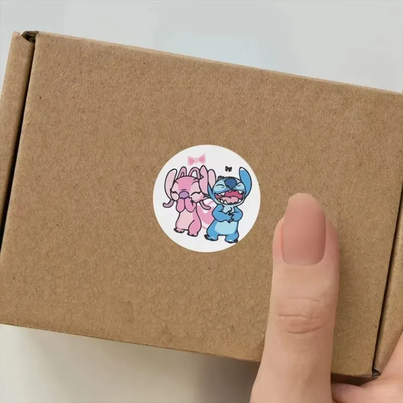 500pcs Stitch Stickers Anime Seal Label Decorative Cartoon Kids Party Candy DIY Round Seal Stickers Rolls Stickers Toys