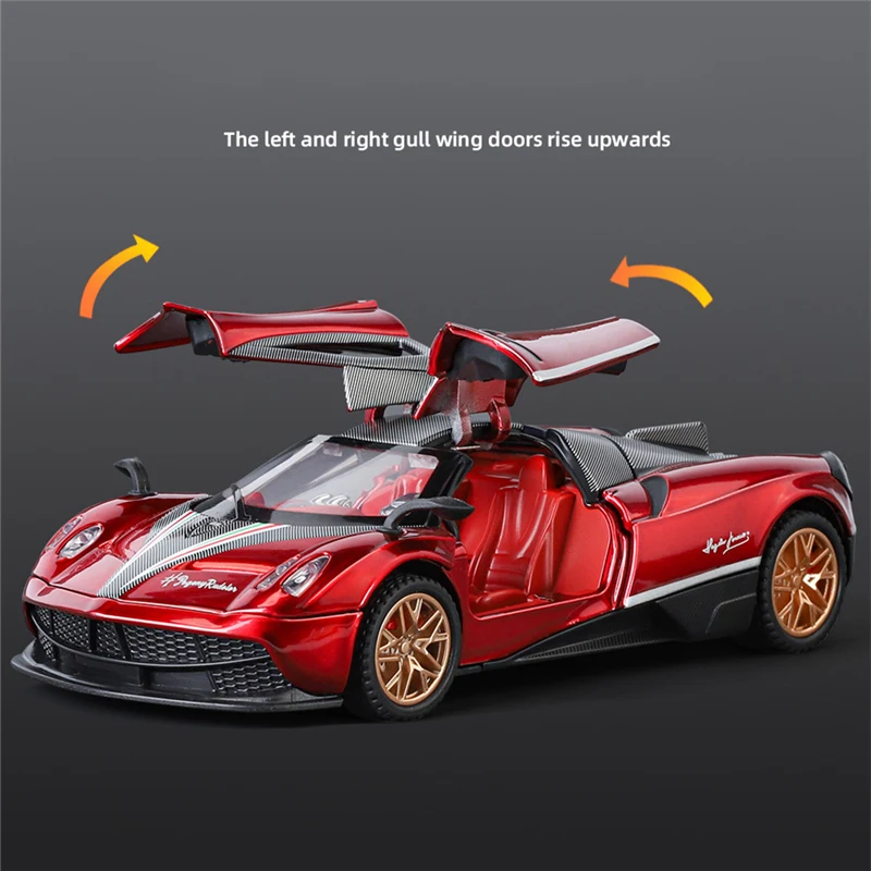 1:32 Pagani Huayra BC Alloy Sports Car Model Diecast Metal Toy Racing Car Vehicle Model Simulation Sound and Light Children Gift