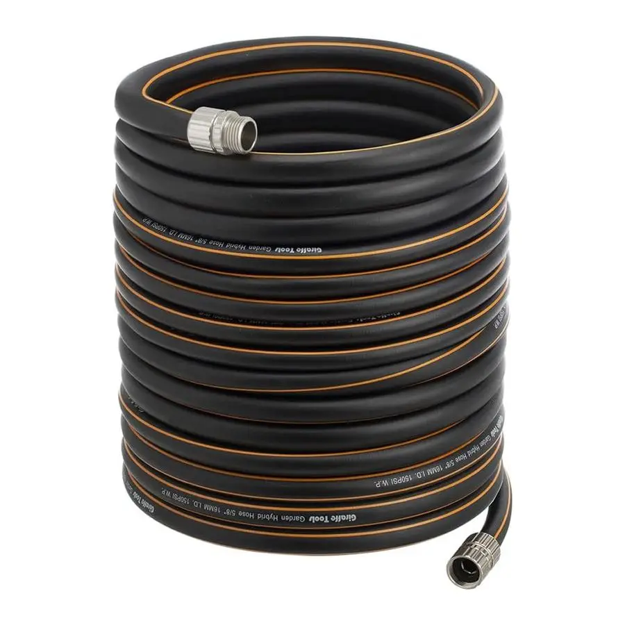 

Садовый шланг 30,5 м x 5/8 дюйма, на заказ, усиленный, без заломов, гибкий, резиновый, герметичный, с соединением «папа-мама»