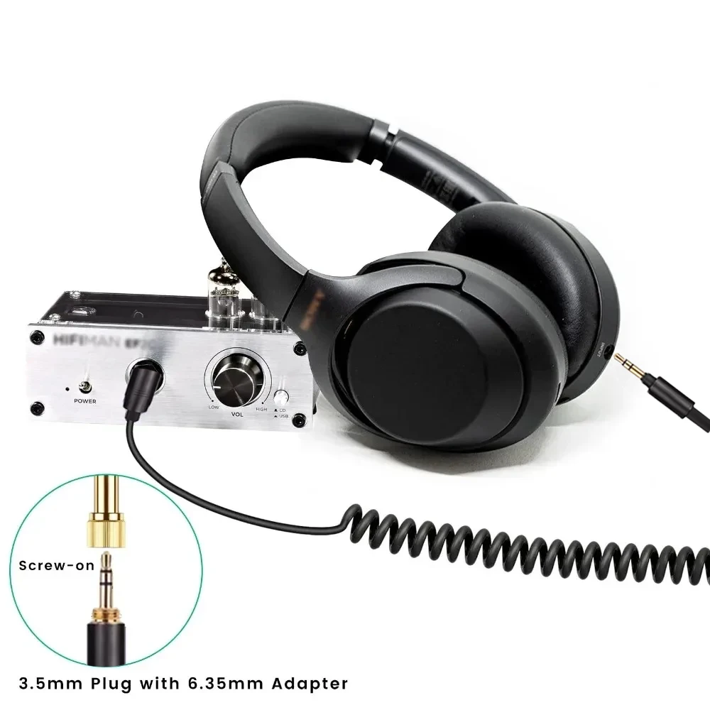 Cable de extensión de repuesto para auriculares Sony, Cable en espiral de 6,35mm para WH-1000XM5, WH-1000XM4, WH-1000XM3, WH-1000XM2, MDR-1000X