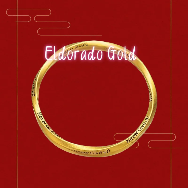 

9999 Real Gold 24K Boutique Twist Letter Closed Bracelet Female Ancient Twist Never Give Up Bracelet Pure GoldValentine's Day gi