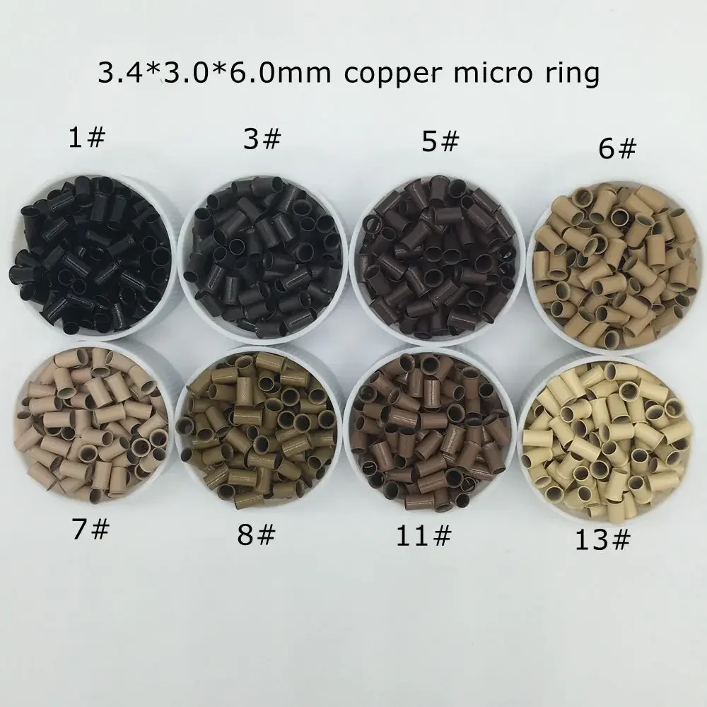 

3000 pcs Quality Copper 3.4*3.0*6.0 Micro Rings Hair Extension Beads hair accessories