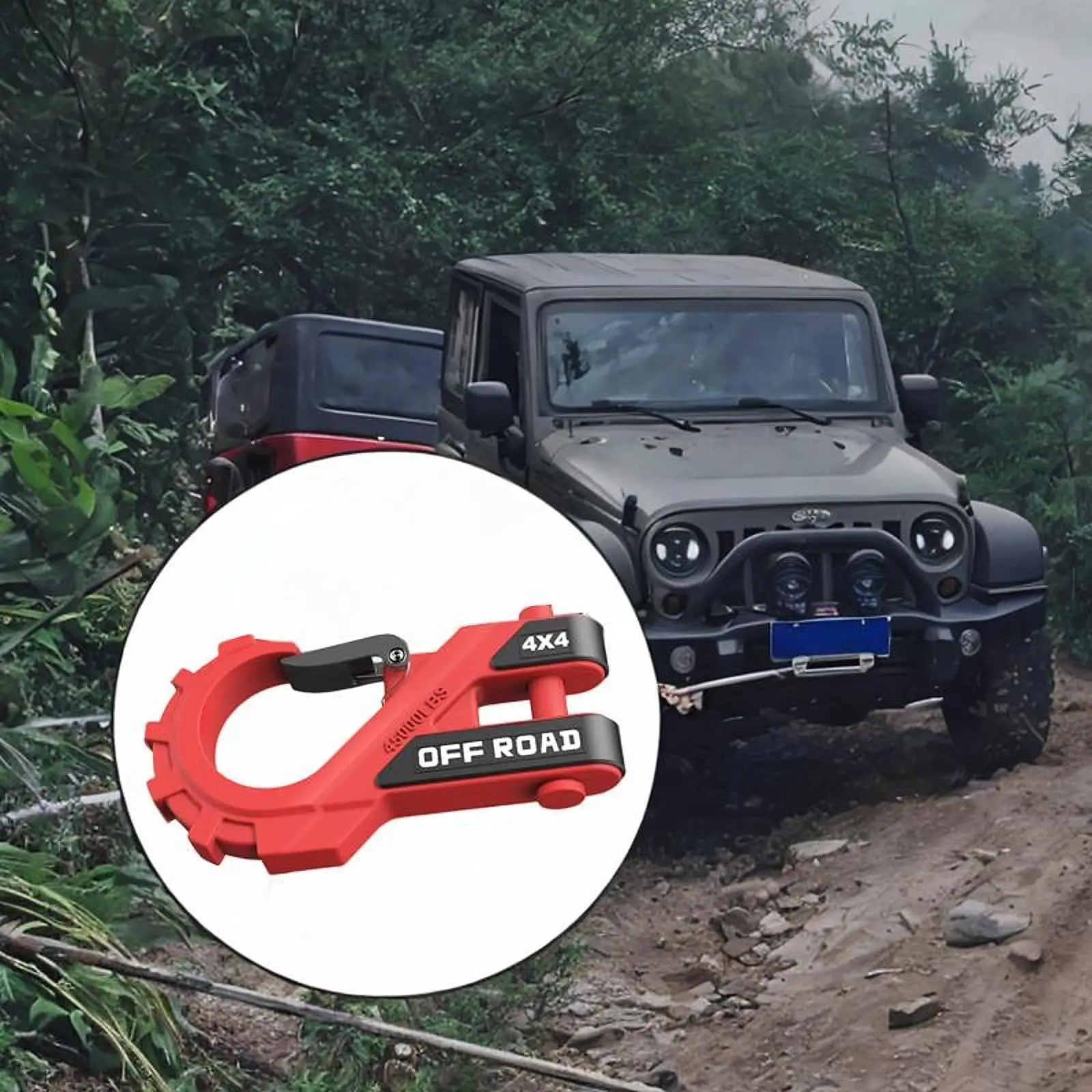 Hoist Connector Rescue Drag Hook Heavy Duty Coupling Hook for Trailer SUV Truck Loading Area Secure Fastening