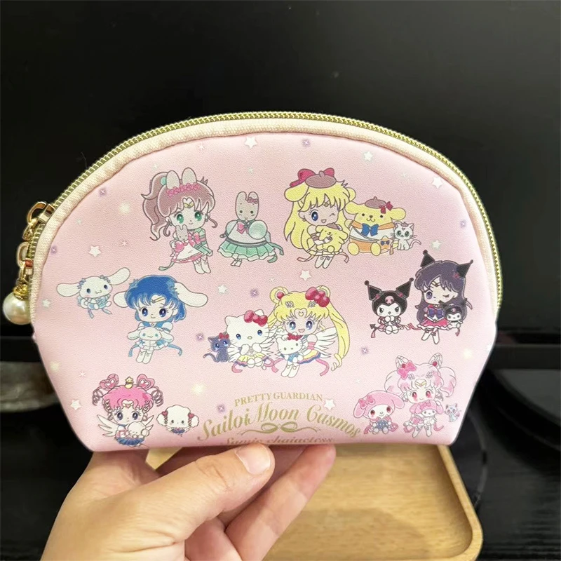 Cartoon Hello Kitty Cosmetics Case Anime Sanrio Shell Bag Kawaii Travel Portable Storagebag Cute Handheld Makeup Bag Gift