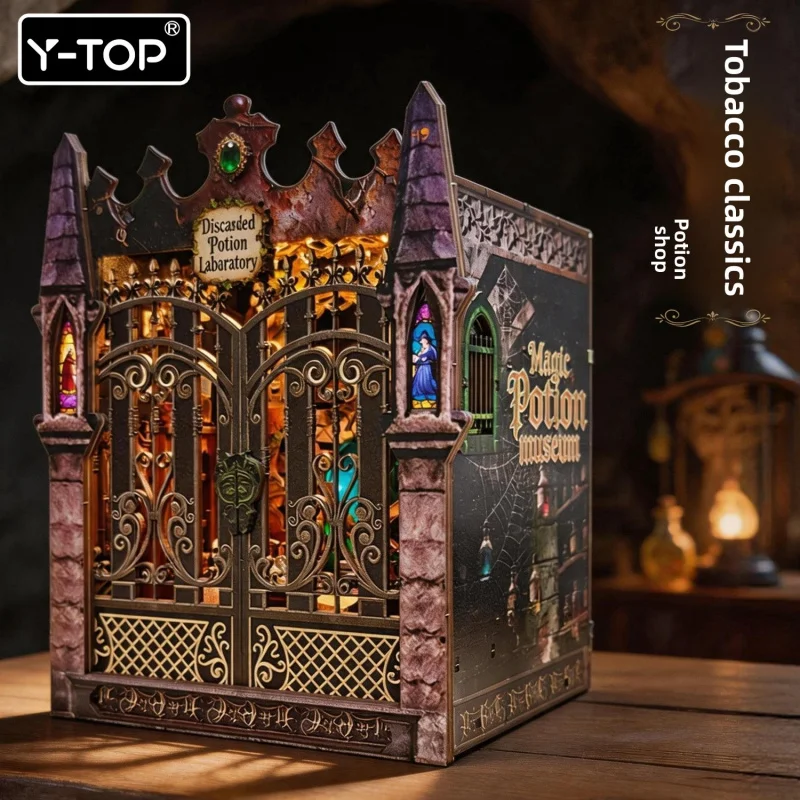 Sujetalibros DIY: Castillo Mágico Secreto con Esqueleto, Rompecabezas 3D, Escena en Miniatura, Modelo para Armar, Juguete Decorativo para Escritorio