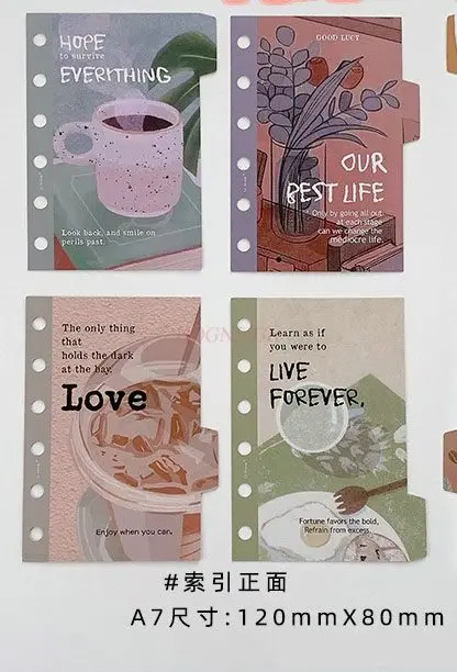 1set Partition sheet, loose leaf hand account, retro index page, partition pad, partition board