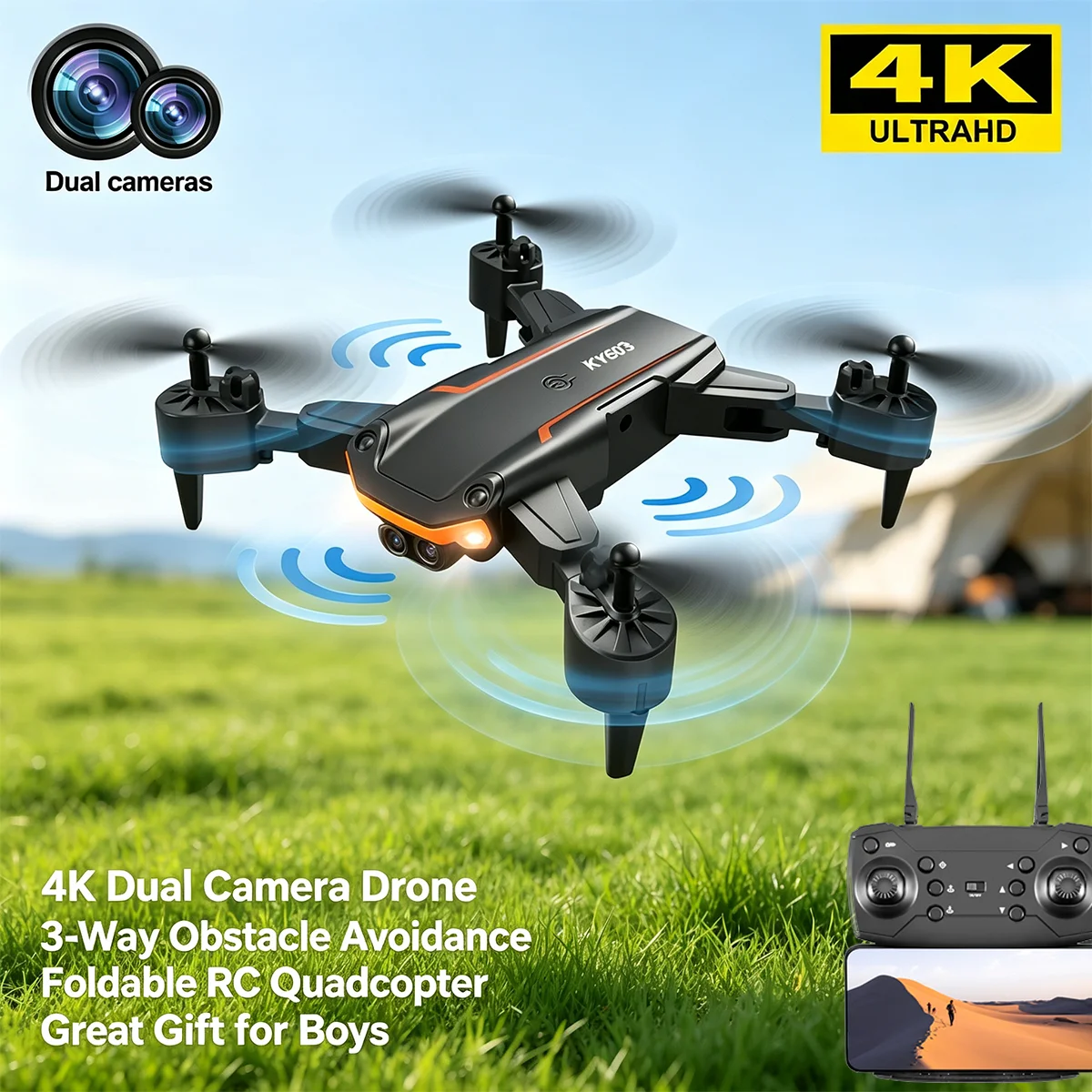Drone Camera Professional - KY603 RC Drohne 4K Professionelle HD