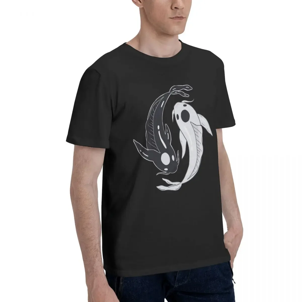 Tui And La Avatar The Last Airbender Men T Shirts Yin Yang Koi Vintage Tees Short Sleeve Crewneck T-Shirts Pure Cotton