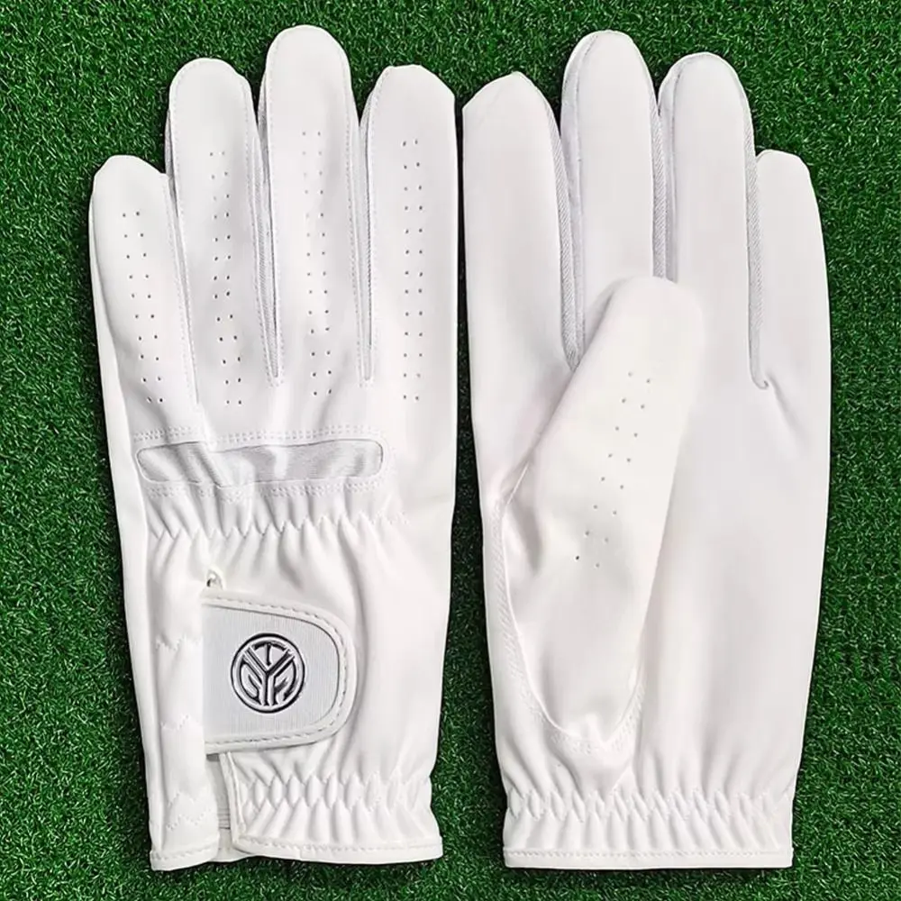 

Micro Fiber Men's Sports Golf Glove White Breathable Ultra-fiber Cloth Golfing Glove Slip-Resistant Maximum Grip Golf Gloves