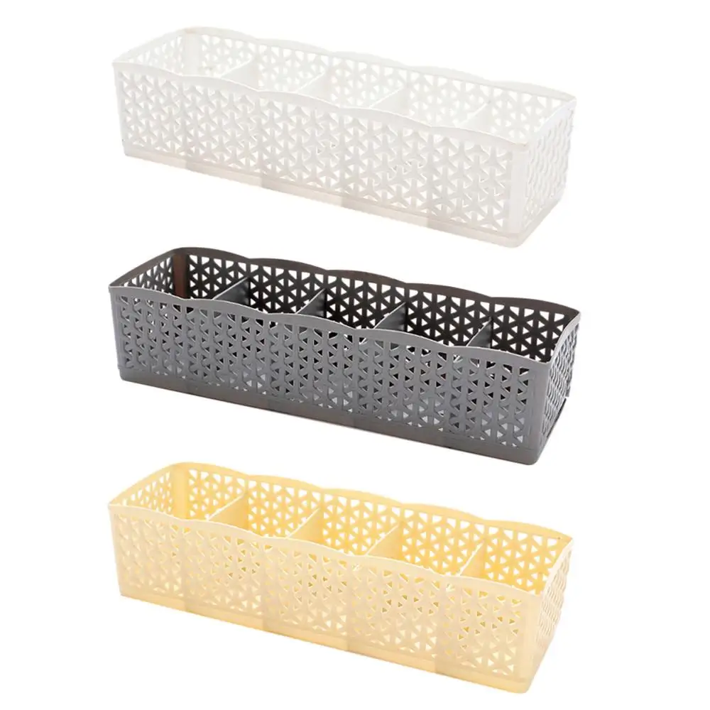 5 Cells Plastic Organizer Storage Box Tie Bra Socks Drawer Cosmetic Divider Make Up Storage Organizer Storage Drawers Plastic