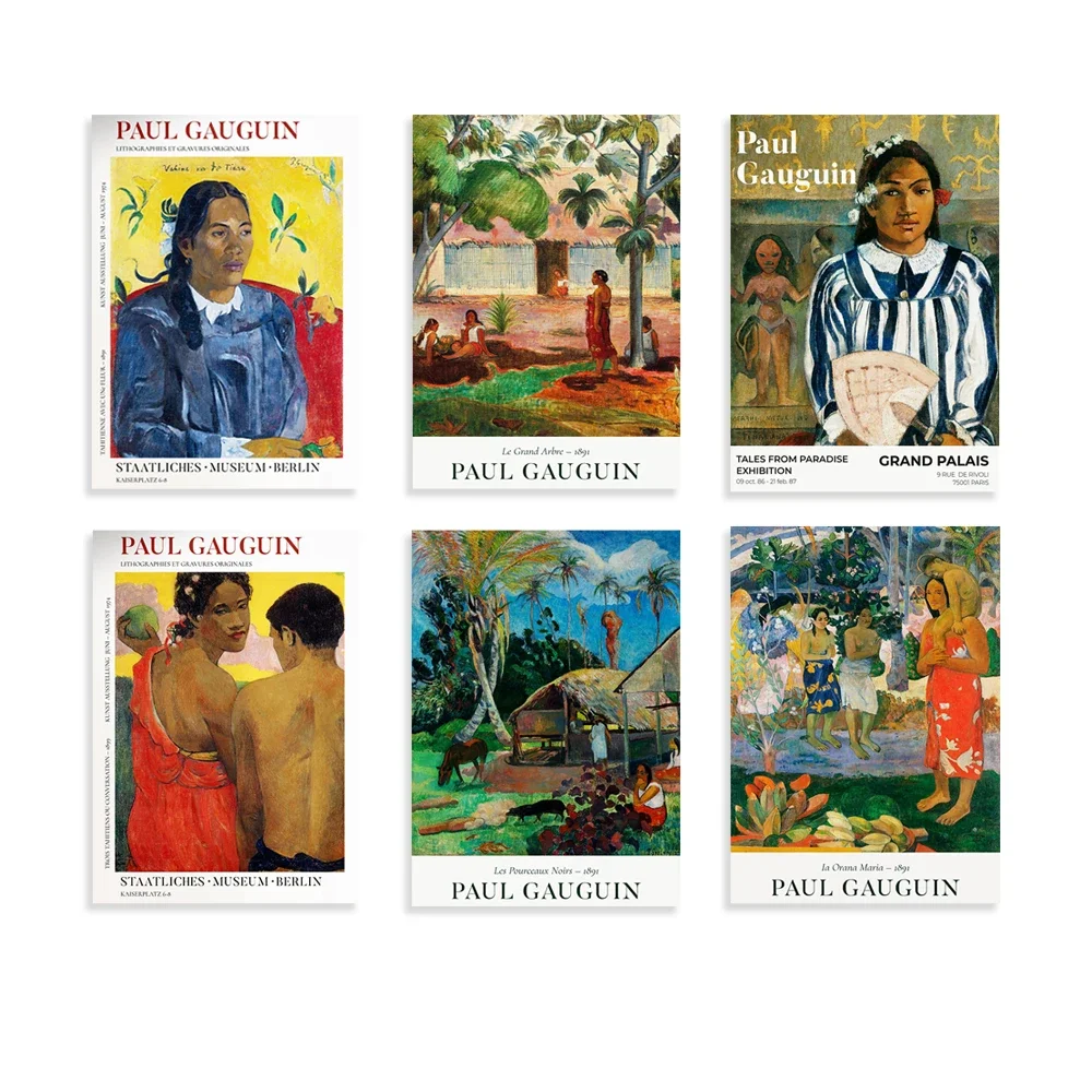 Paul Gauguin Landscape Painting The Black Pigs Exhibition Poster, Tropical Landscape, Colorful Wall Art