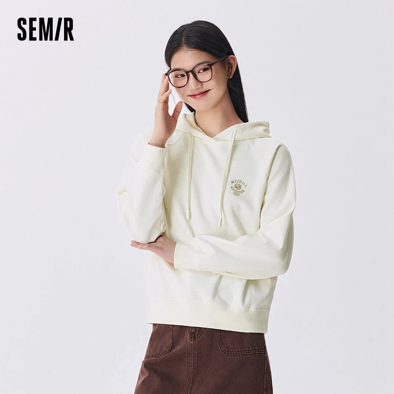 Semir Plum Series Sweatshirt Women Loose Autumn 2024 New Shoulder Sleeve Top