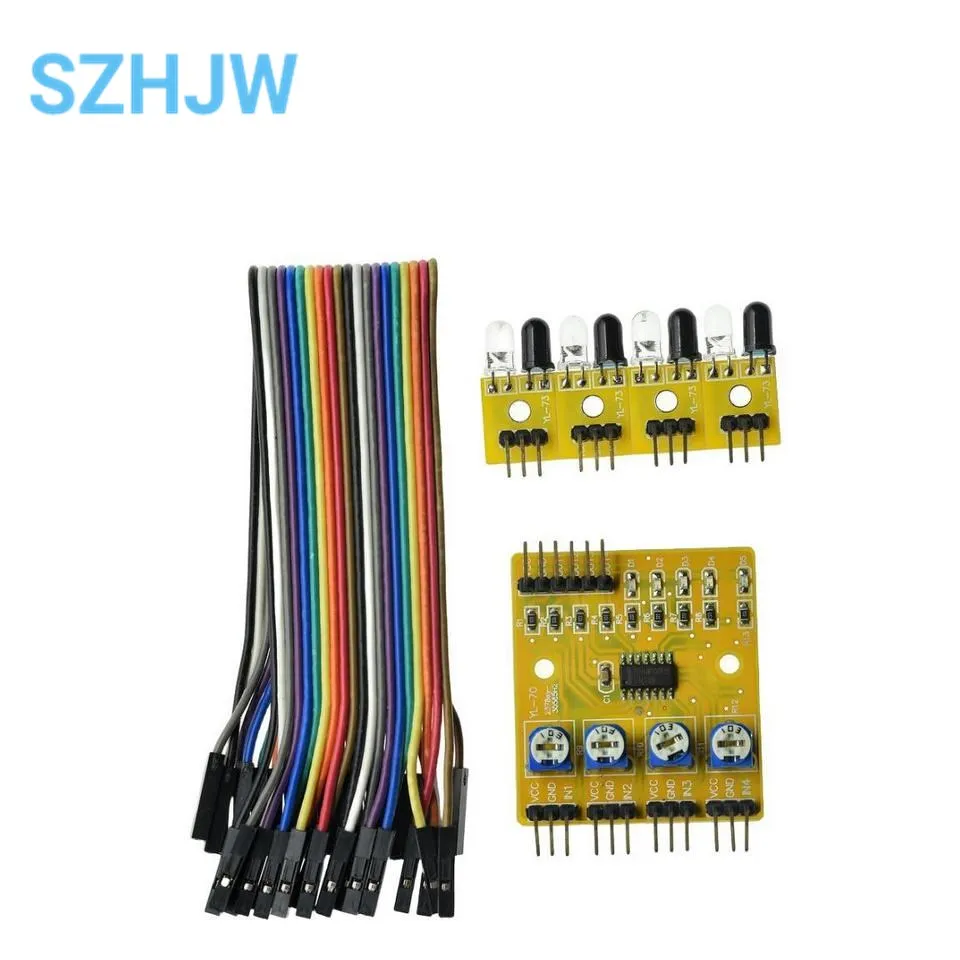 4-way infrared tracing tracking module line inspection module obstacle avoidance car robot sensor