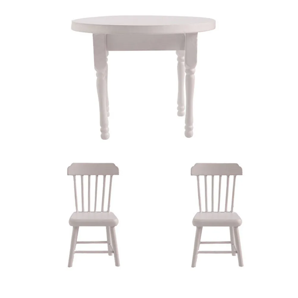 

1Set Miniature Dining Table Chair Set Wooden Dollhouse Furniture Ornament Home Decoration Mini Dining Table Chair for Dollhouse