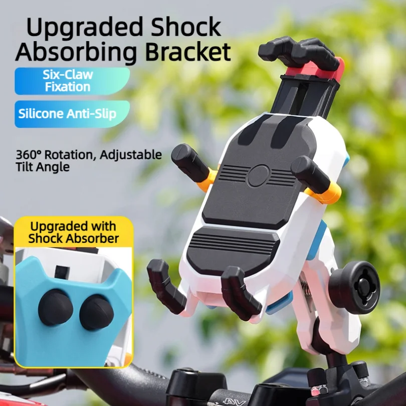 Motorcycle Shockproof Anti-shake Phone Holder Sunshade Navigation Bracket Universal Electric Scooter Vehicle Riding Phone Mount