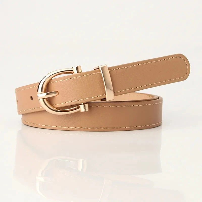 2024 Women Belts New PU Leather Simple Metal Buckle Belt Girls Dress Jean Pants Waistband Belts for Lady Luxury Designer Brand image 6