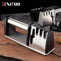 Professional Knife Sharpener 4 Stages Kitchen Sharpening Stone Grinder scissors knives Whetstone Diamond Ceramic Sharpener Tools