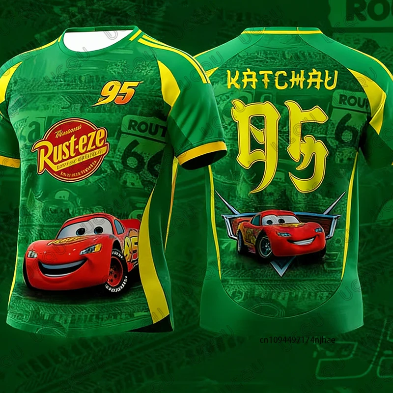 

2026 Cars Lightning Mcqueen 95, футбольная майка с принтом для мужчин, летние спортивные футболки с короткими рукавами, повседневные топы для детей/взрослых