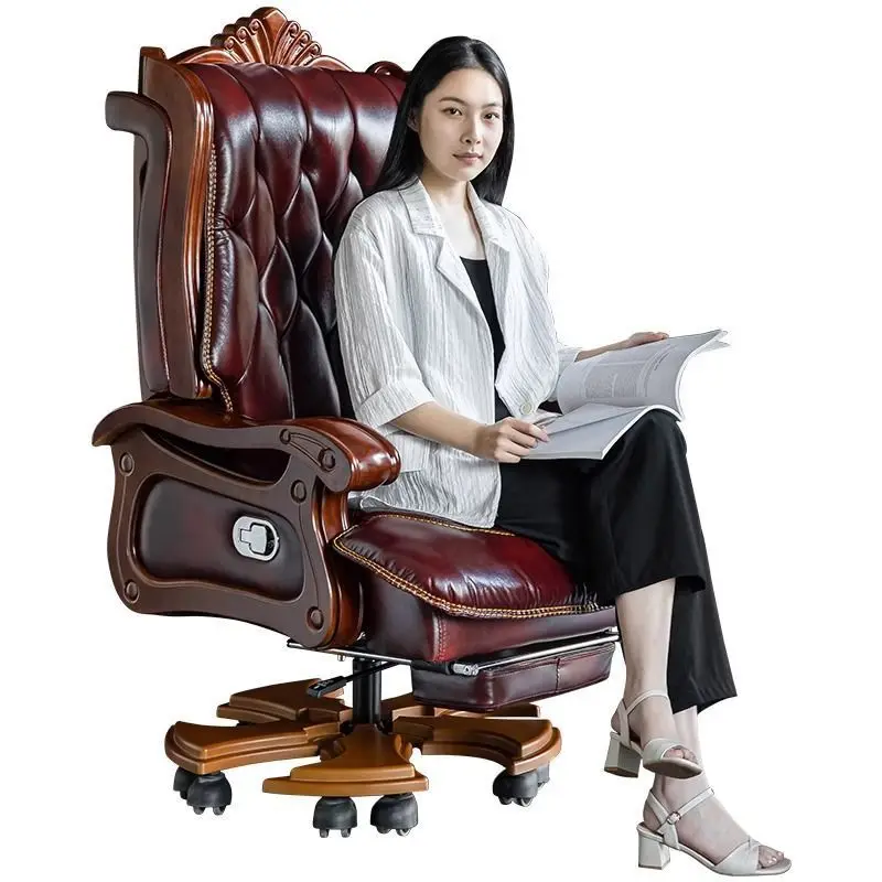 

Deluxe leather cowhide chair available for boss president business office chair
