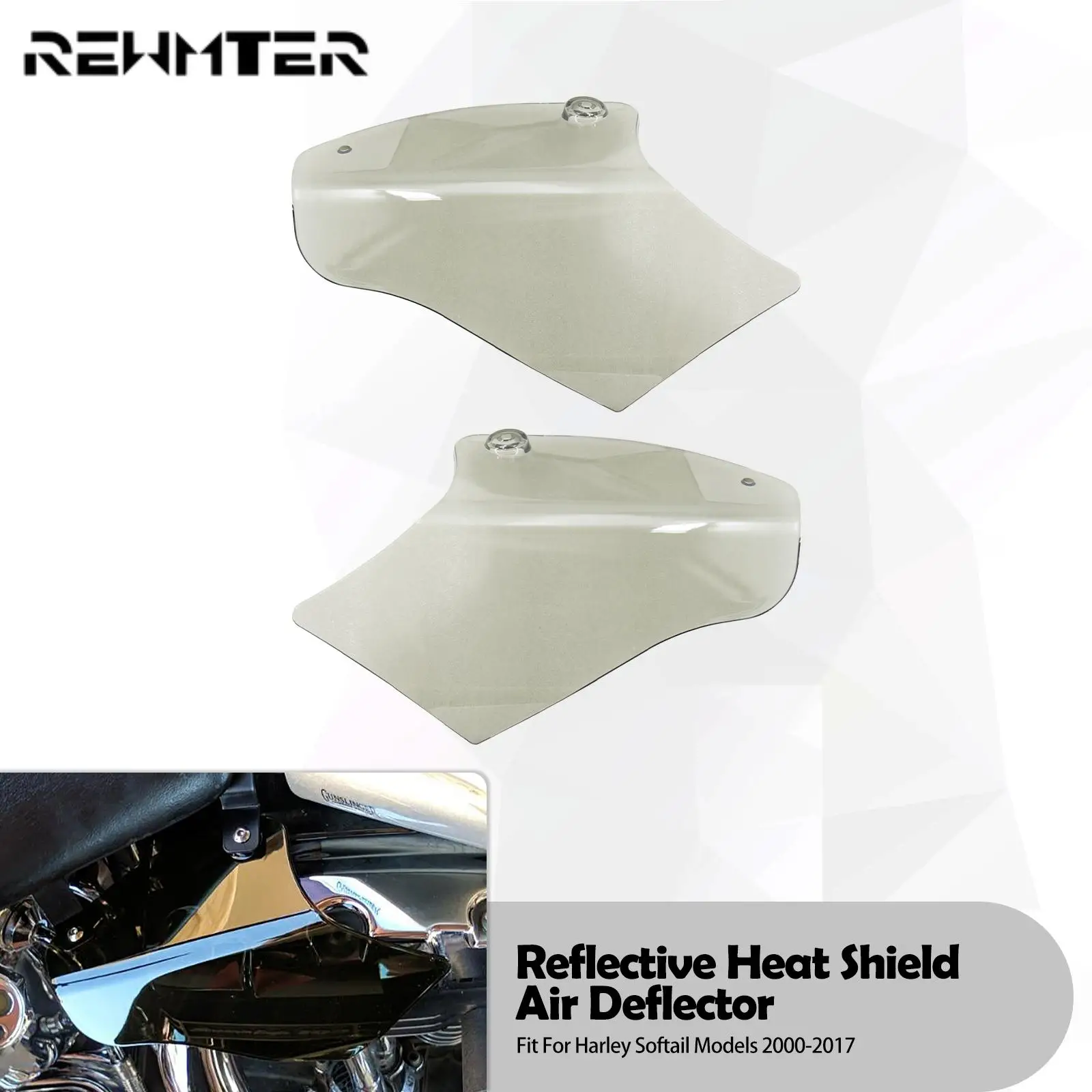 

Motorcycle Air Deflector Reflective Saddle Shields Air Heat Deflector For Harley Softail Slim Deluxe Fatboy FLSTN FLS 2000-2017