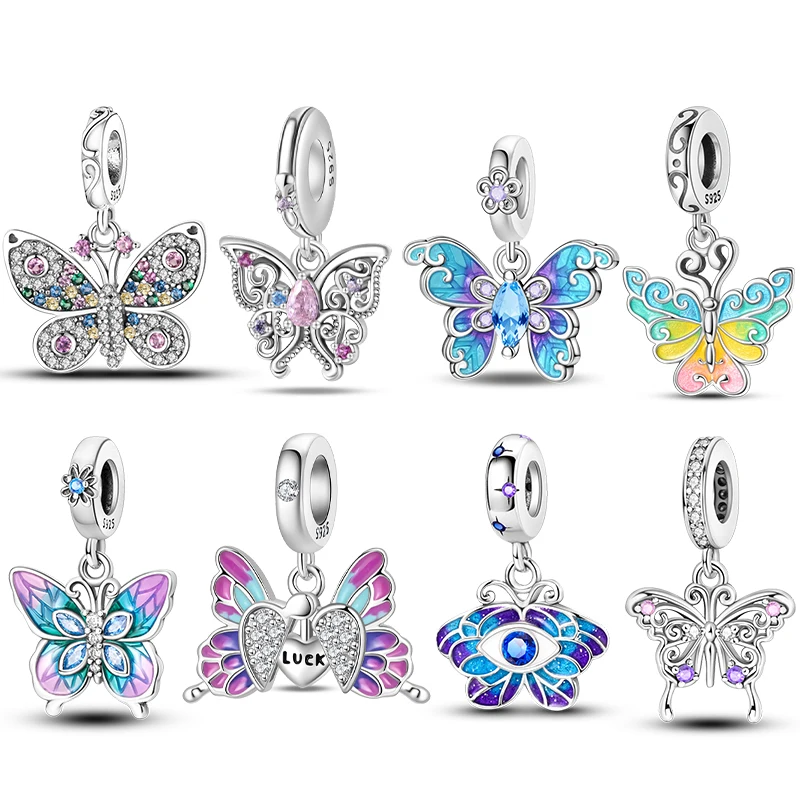 

Fit Original 925 Sterling Silver Charms Beads Exquisite Butterfly Charm Pendants for Bracelet Charm DIY Jewelry