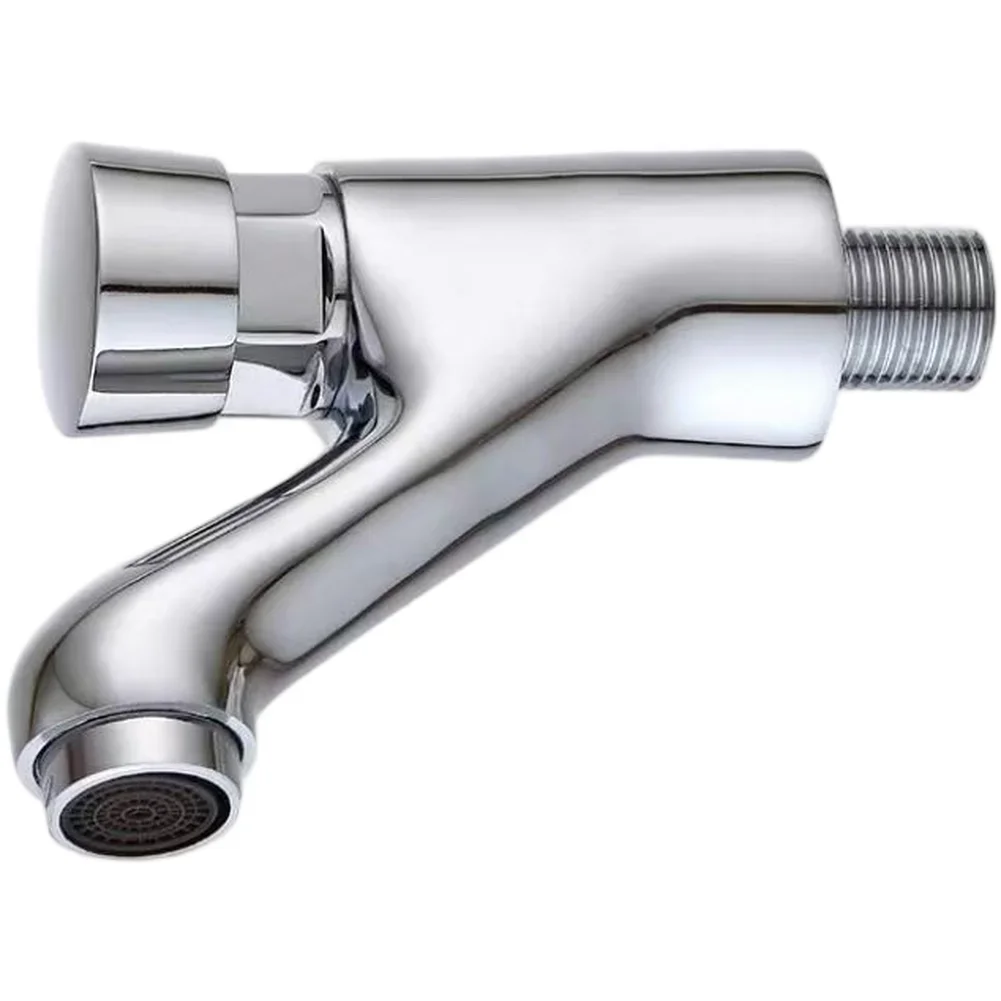 Automatic Shut Off Faucet 10.2*9.5*9.0cm Delay Shut-Off Tap Automatic Water Saver Bathroom Aesthetics Bathroom Renovation